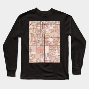 Surrey Map Pattern in Soft Pink Pastels Long Sleeve T-Shirt